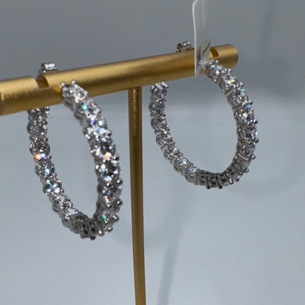 4ct Inside-Out Hoop Earrings - Picture 4 of 13